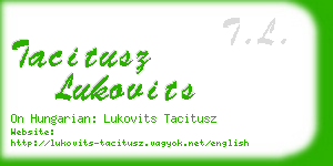 tacitusz lukovits business card